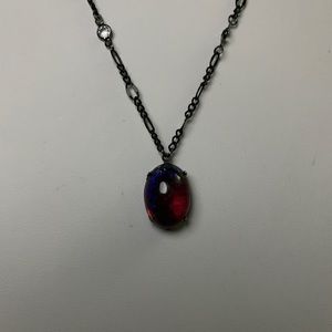 Fire Opal Blue Dragon Breath Blk Rhinestone Chain